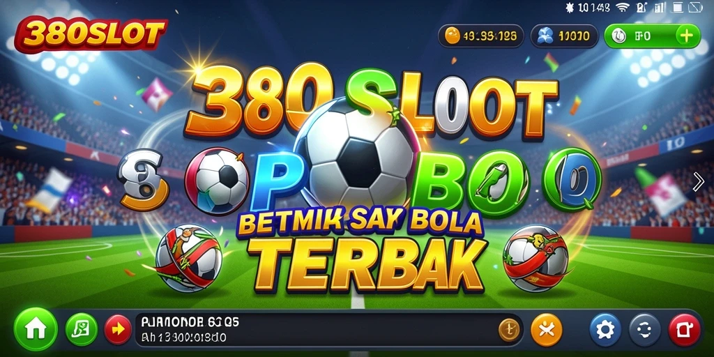 Tampilan gameplay yang dinamis di <strong>380SLOT</strong> saat bermain slot bertema sepak bola.