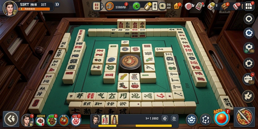 Tampilan gameplay Mahjong yang menarik di 55RT.