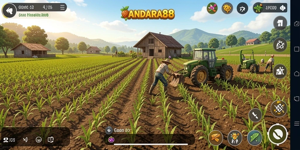 Tangkapan layar gameplay ANDARA88 yang menunjukkan keseruan bertani.
