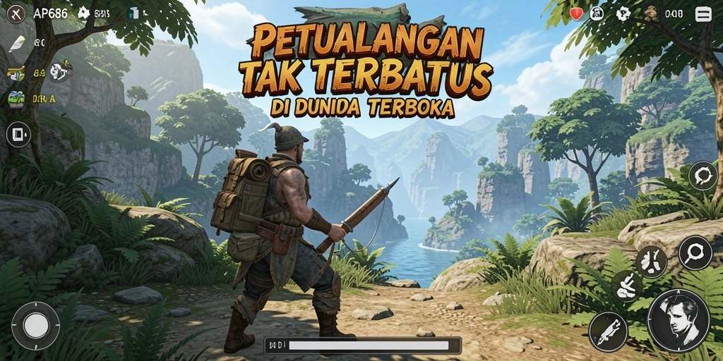 Tangkapan layar AP686 menunjukkan lingkungan Open World yang menakjubkan dan penuh warna.