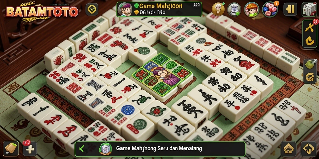 Screenshot gameplay <strong>BATAMTOTO</strong> yang menampilkan aksi seru Mahjong.
