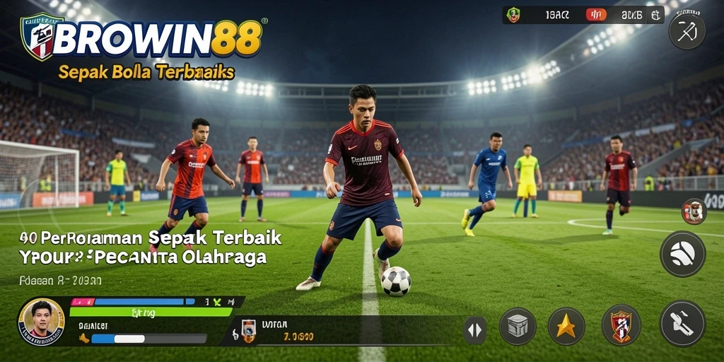Tampilan gameplay menarik dalam BROWIN88 dengan aksi sepak bola yang intens.
