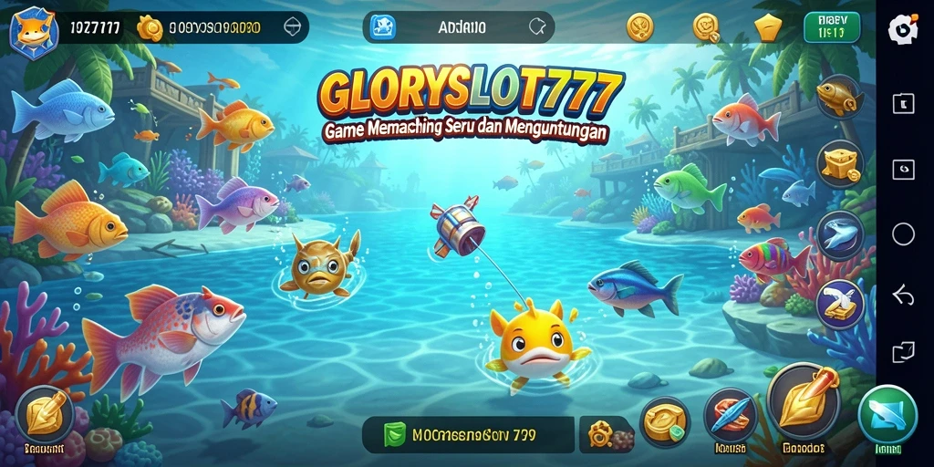 Screenshot gameplay GLORYSLOT777 menampilkan aksi memancing yang mendebarkan.