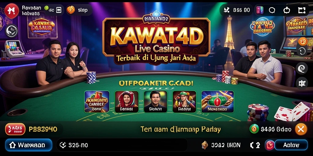 Gameplay seru KAWAT4D dengan dealer langsung di Live Casino.