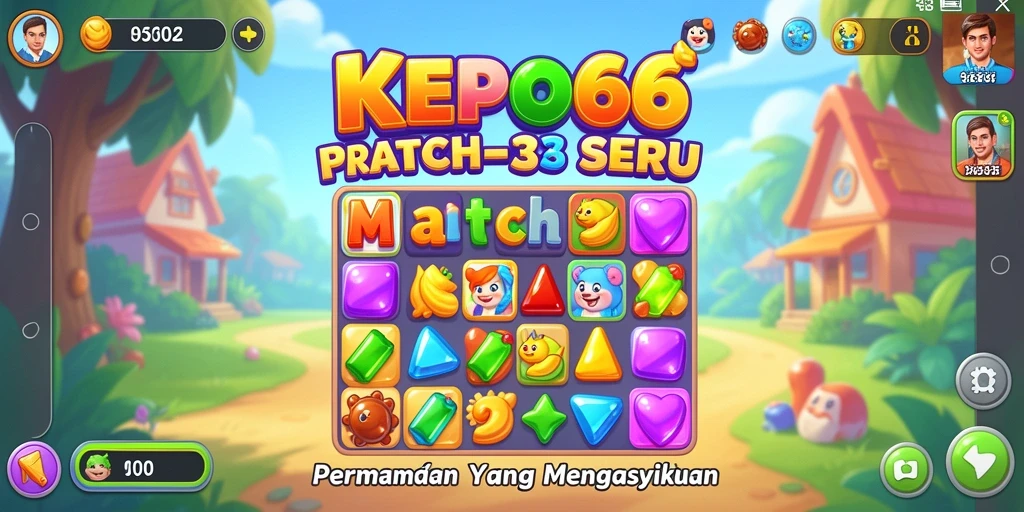 Tampilan gameplay Match-3 yang warna-warni dan menarik.