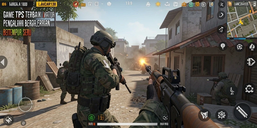 Tampilan seru gameplay LANCAR138 dalam aksi TPS.