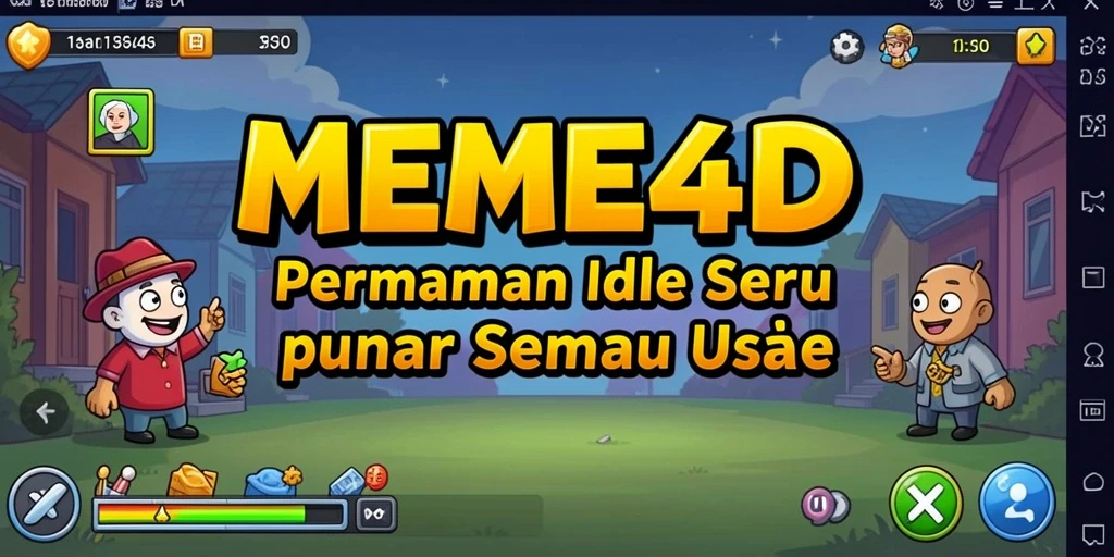 Tampilan seru gameplay MEME4D dengan karakter dan elemen Idle.