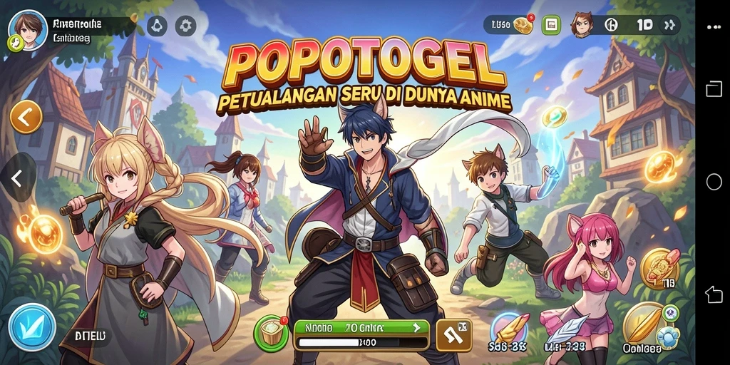Tampilan gameplay dan karakter yang menarik dalam POPOTOGEL.