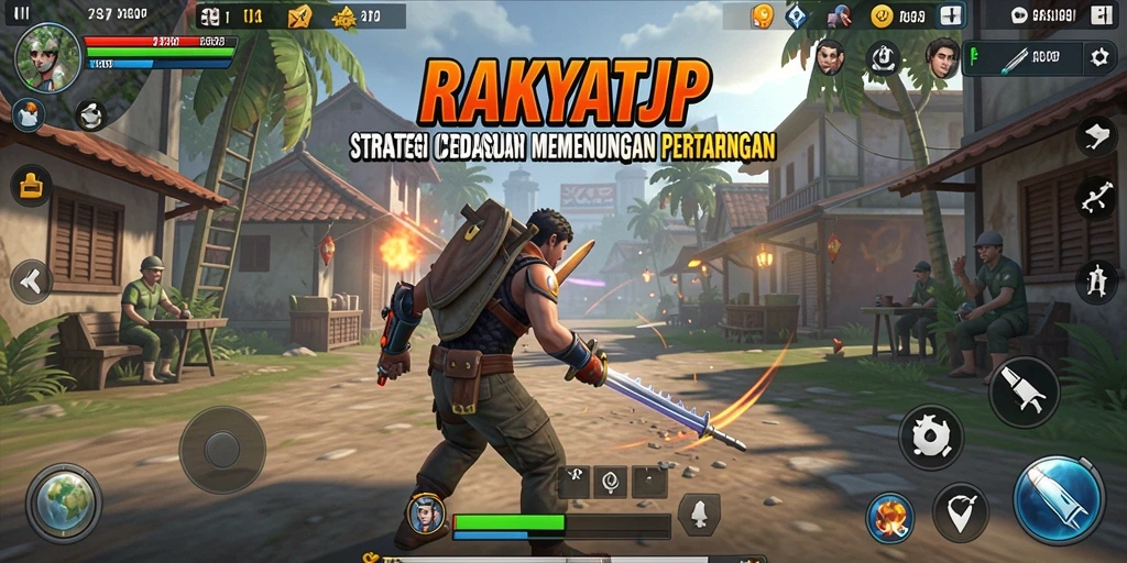 Screenshot dari gameplay <strong>RAKYATJP</strong> yang menunjukkan strategi pertempuran.