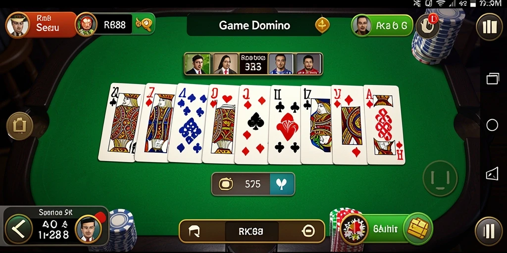 Tampilan gameplay Domino yang seru dan berinteraksi.