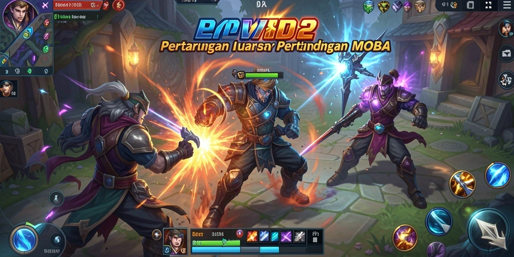 Tampilan screenshot game RPVIP2 menampilkan aksi seru dalam pertempuran MOBA.