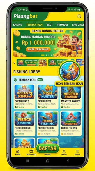 Tampilan antarmuka aplikasi pisangbet yang sederhana dan intuitif.